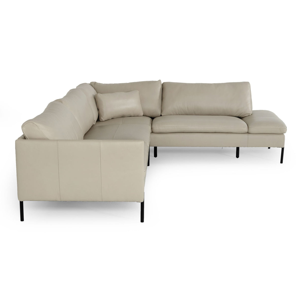 Sherry Modern Grey Leather Right Facing Sectional Sofa