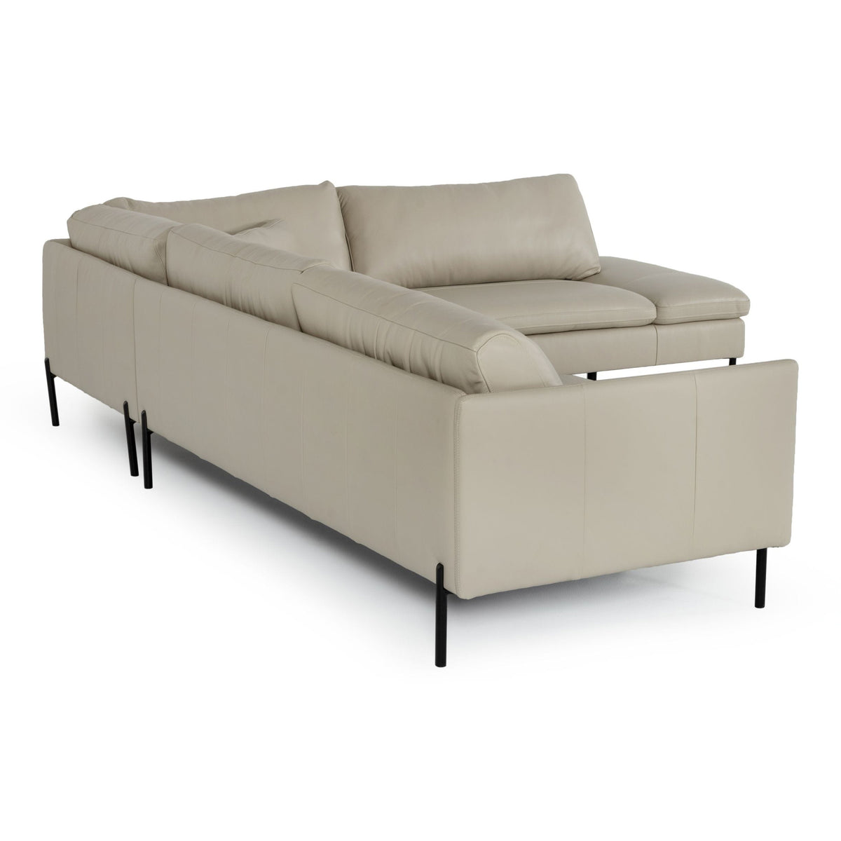 Sherry Modern Grey Leather Right Facing Sectional Sofa