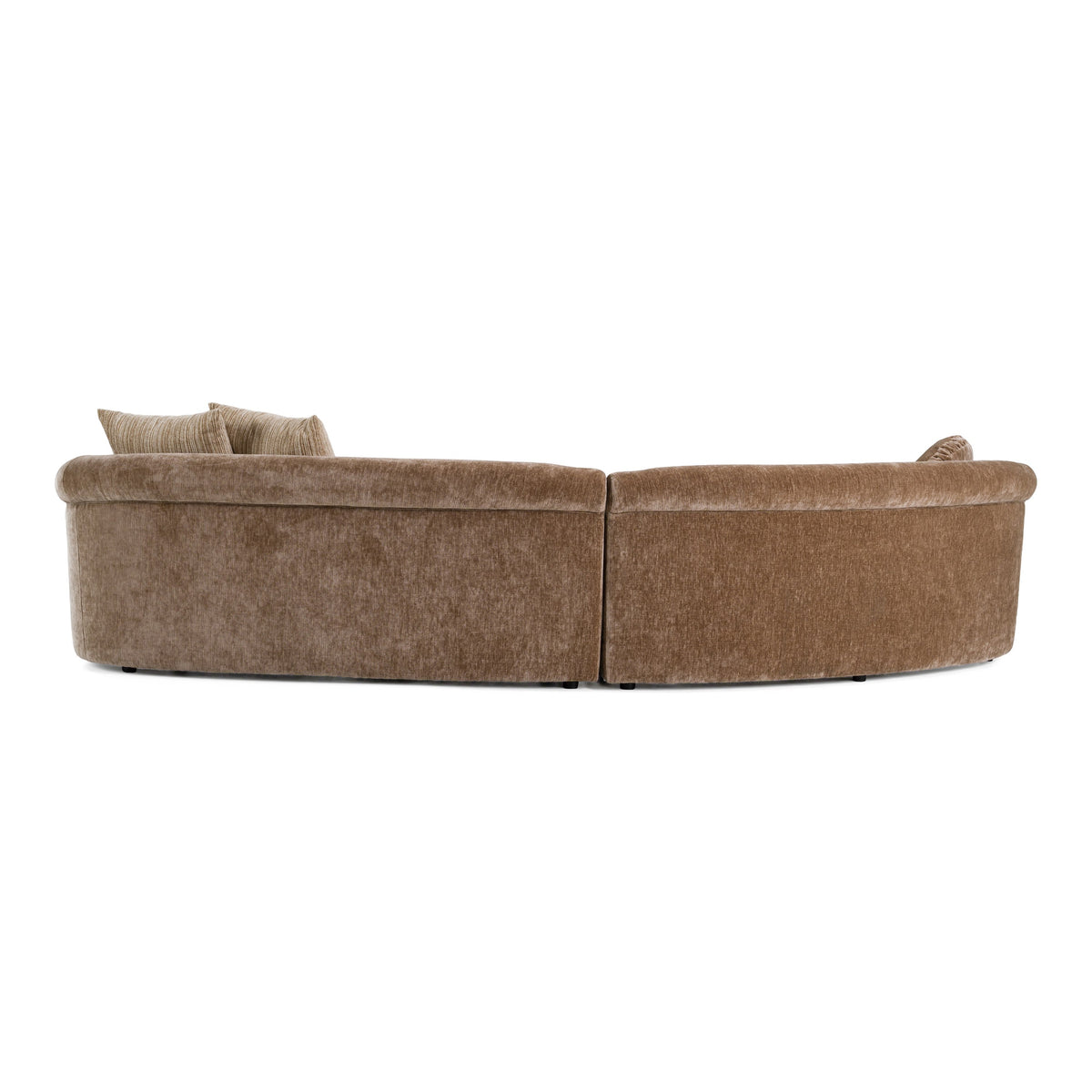 Sheth Modern Brown Fabric Curved Sectional Sofa