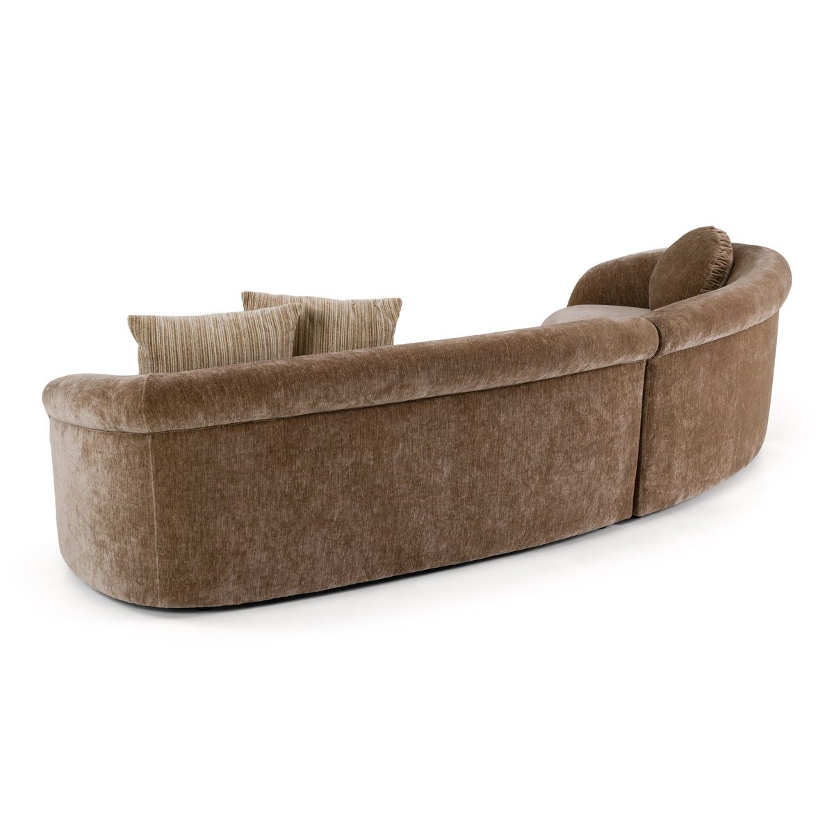 Sheth Modern Brown Fabric Curved Sectional Sofa