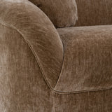 Sheth Modern Brown Fabric Curved Sectional Sofa