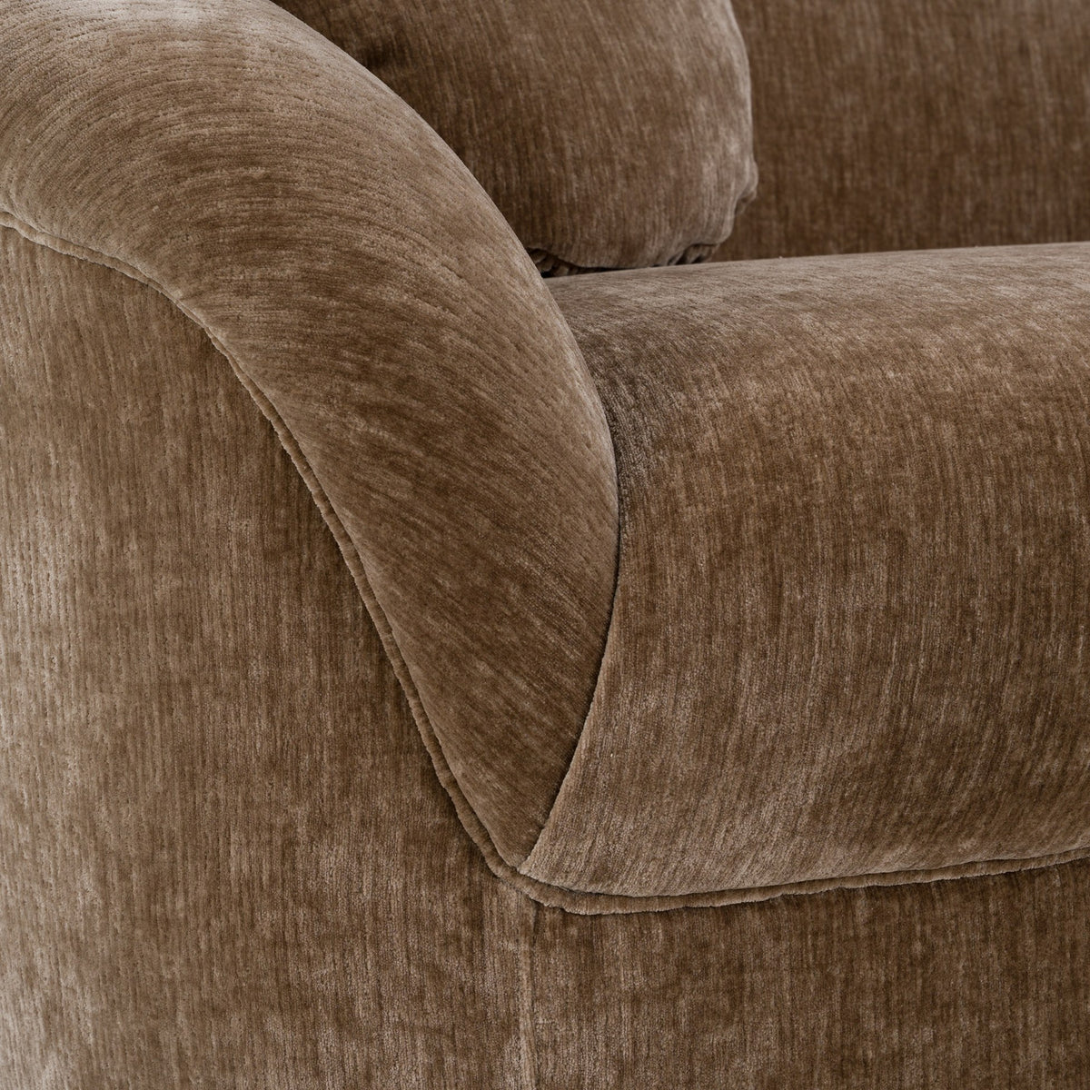 Sheth Modern Brown Fabric Curved Sectional Sofa