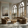 Sheth Modern Brown Fabric Accent Chair
