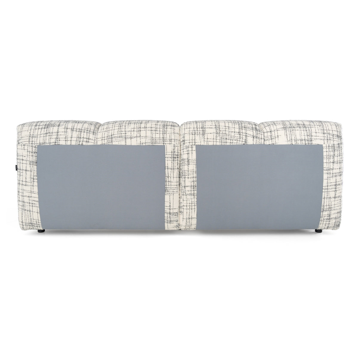 Shiloh Modern Off-White + Black Fabric Bed