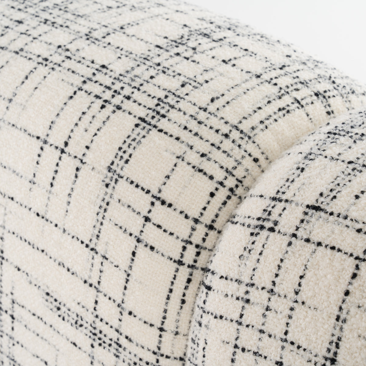 Shiloh Modern Off-White + Black Fabric Bed