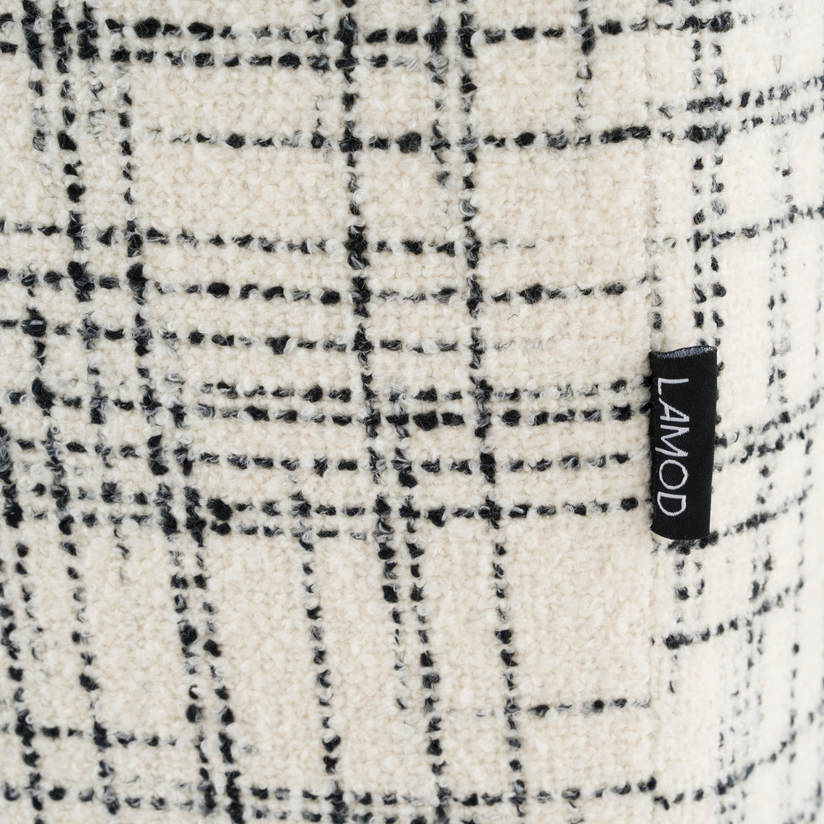 Shiloh Modern Off-White + Black Fabric Bed