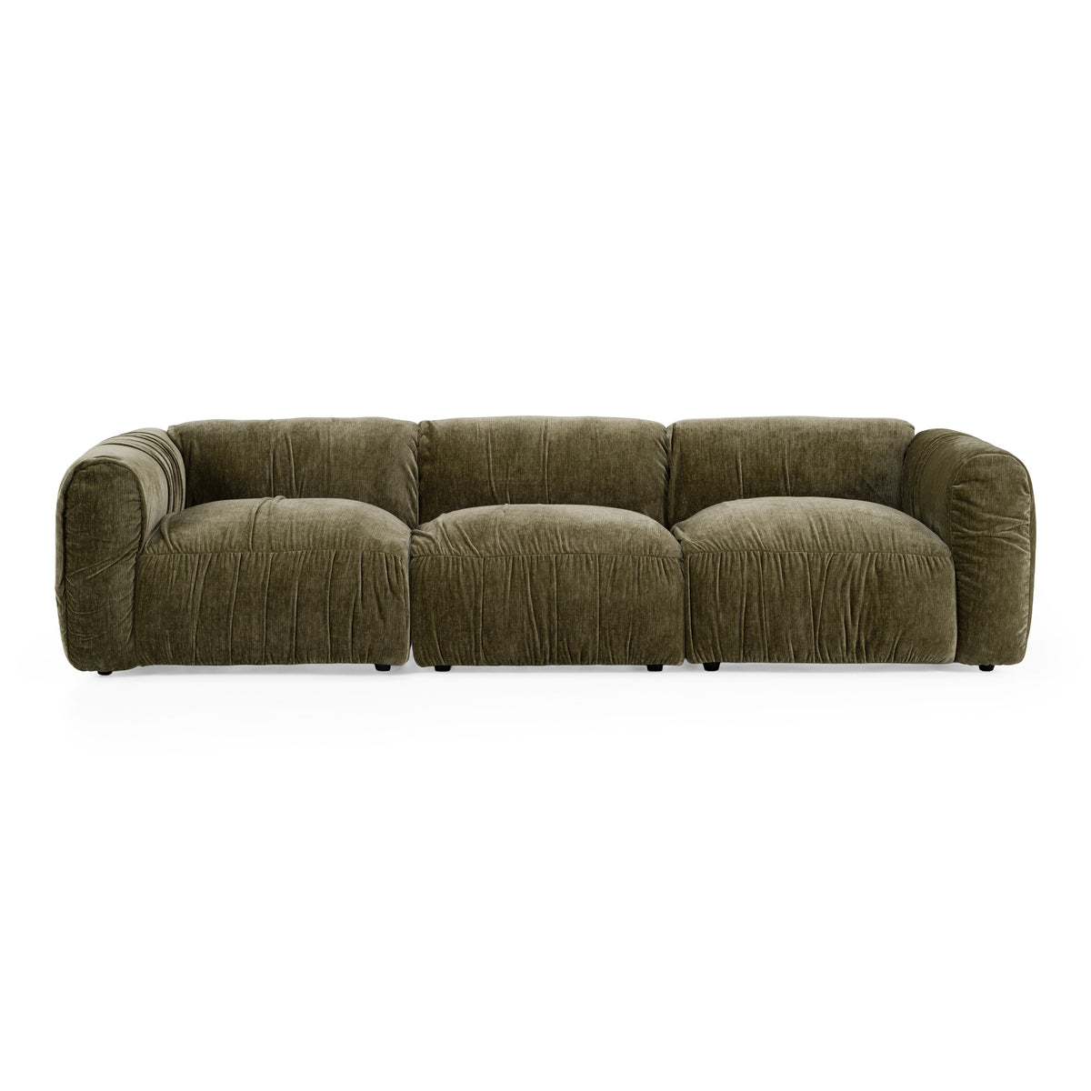 Siegal Modern Olive Green Fabric Sofa