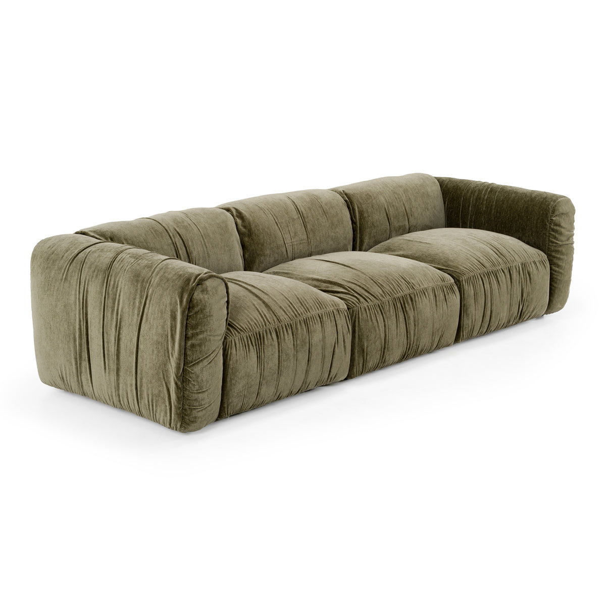 Siegal Modern Olive Green Fabric Sofa
