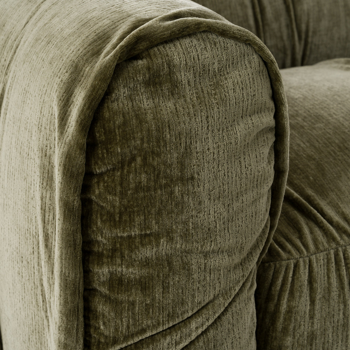 Siegal Modern Olive Green Fabric Sofa