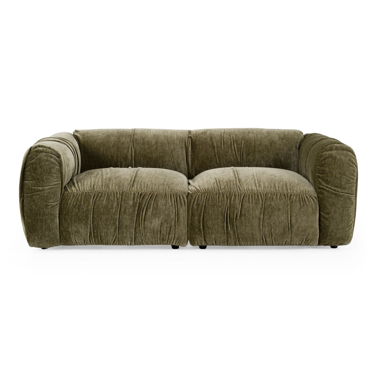 Siegal Modern Olive Green Fabric Loveseat Sofa