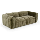 Siegal Modern Olive Green Fabric Loveseat Sofa