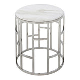 Silvan Modern Marble & Stainless Steel End Table