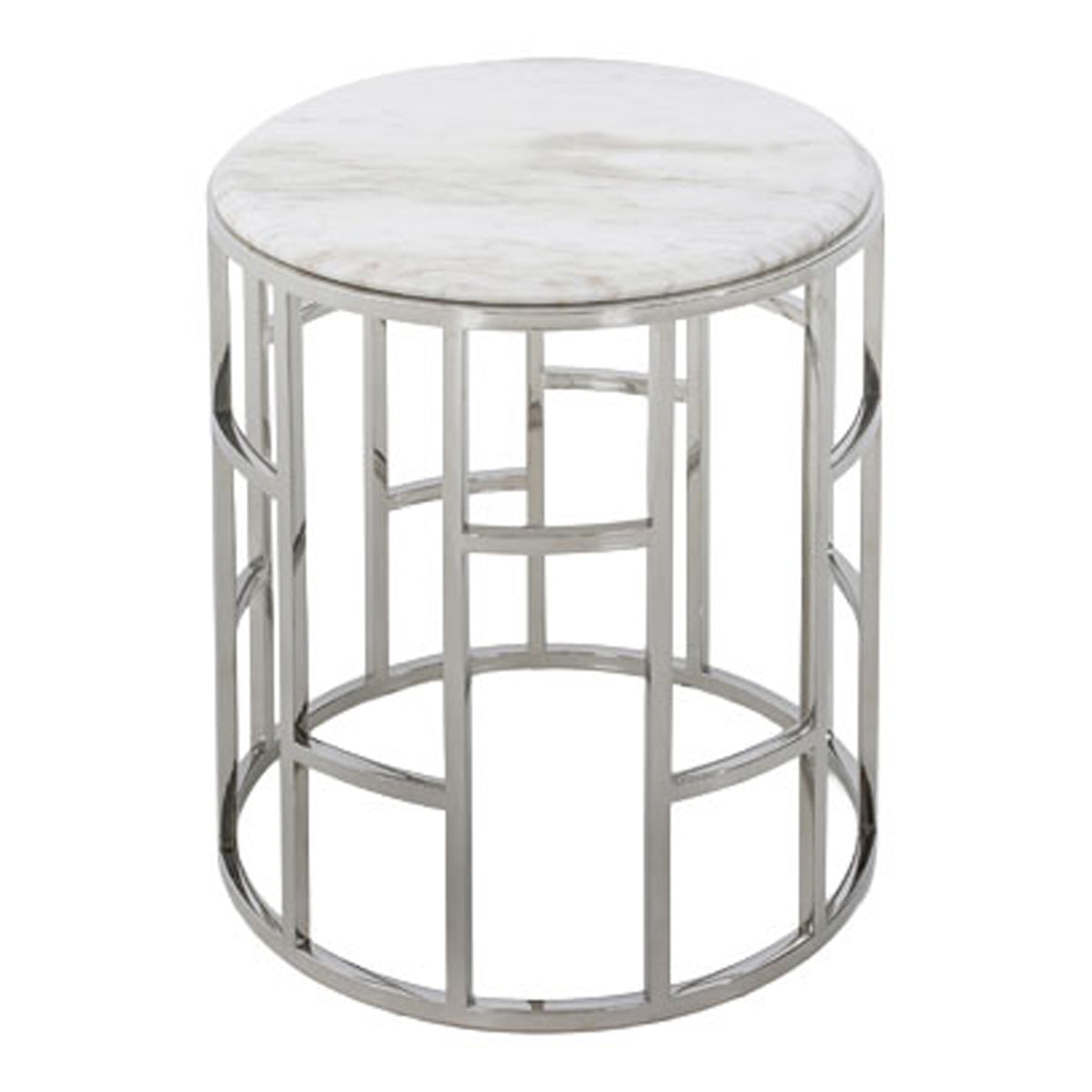 Silvan Modern Marble & Stainless Steel End Table