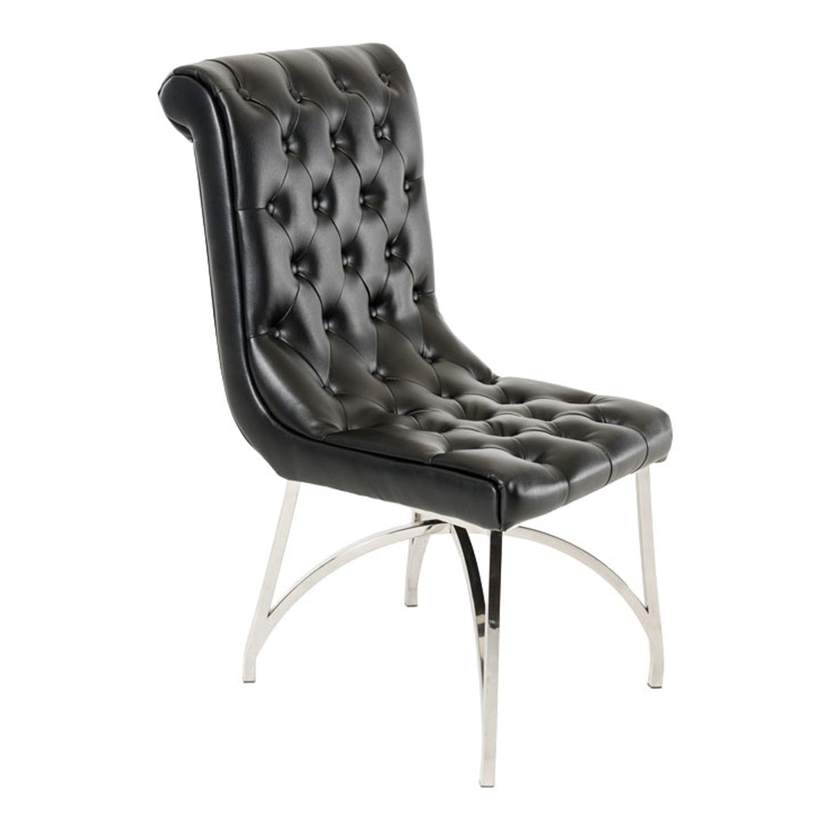 Silvie Modern Black Leatherette Dining Chair
