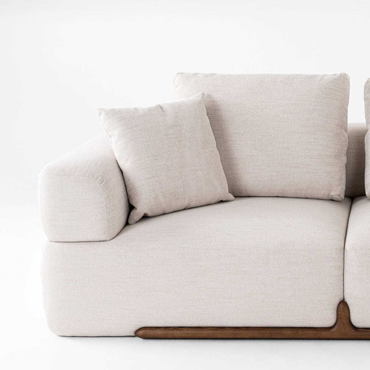 Simone Modern Off-White Fabric Sectional Sofa