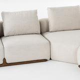 Simone Modern Off-White Fabric Sectional Sofa