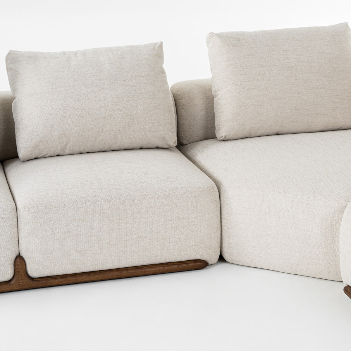 Simone Modern Off-White Fabric Sectional Sofa