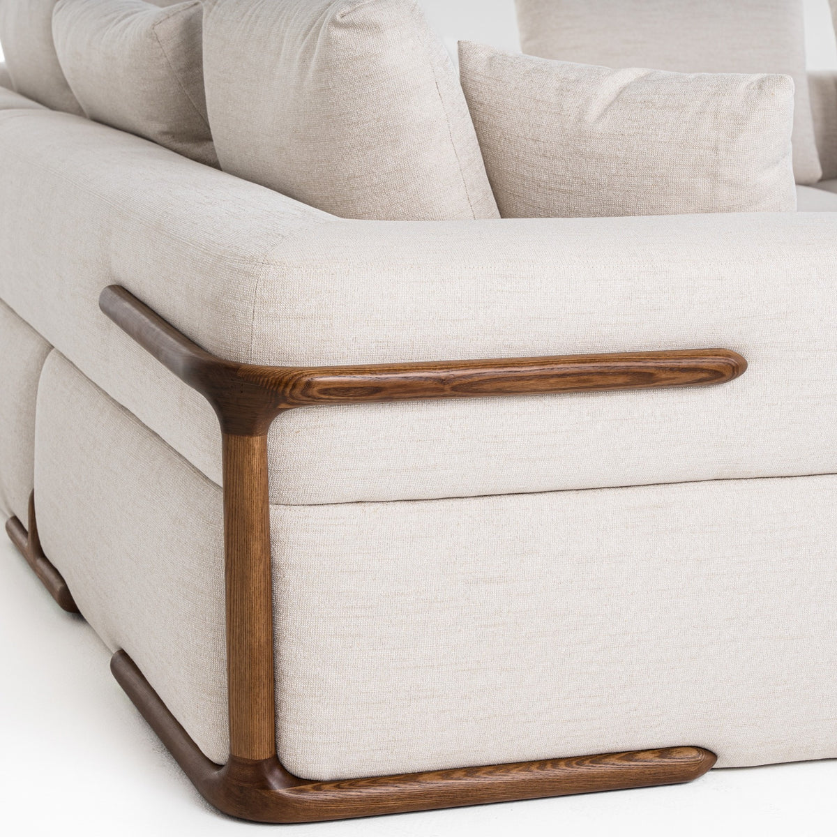 Simone Modern Off-White Fabric Sectional Sofa
