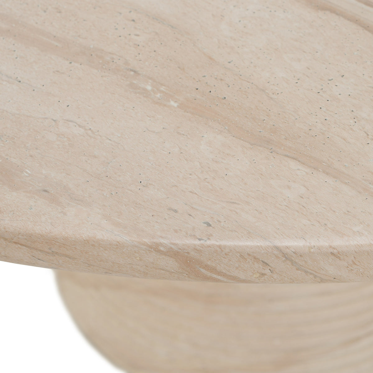 Sinai Modern Faux Travertine Concrete Round Dining Table