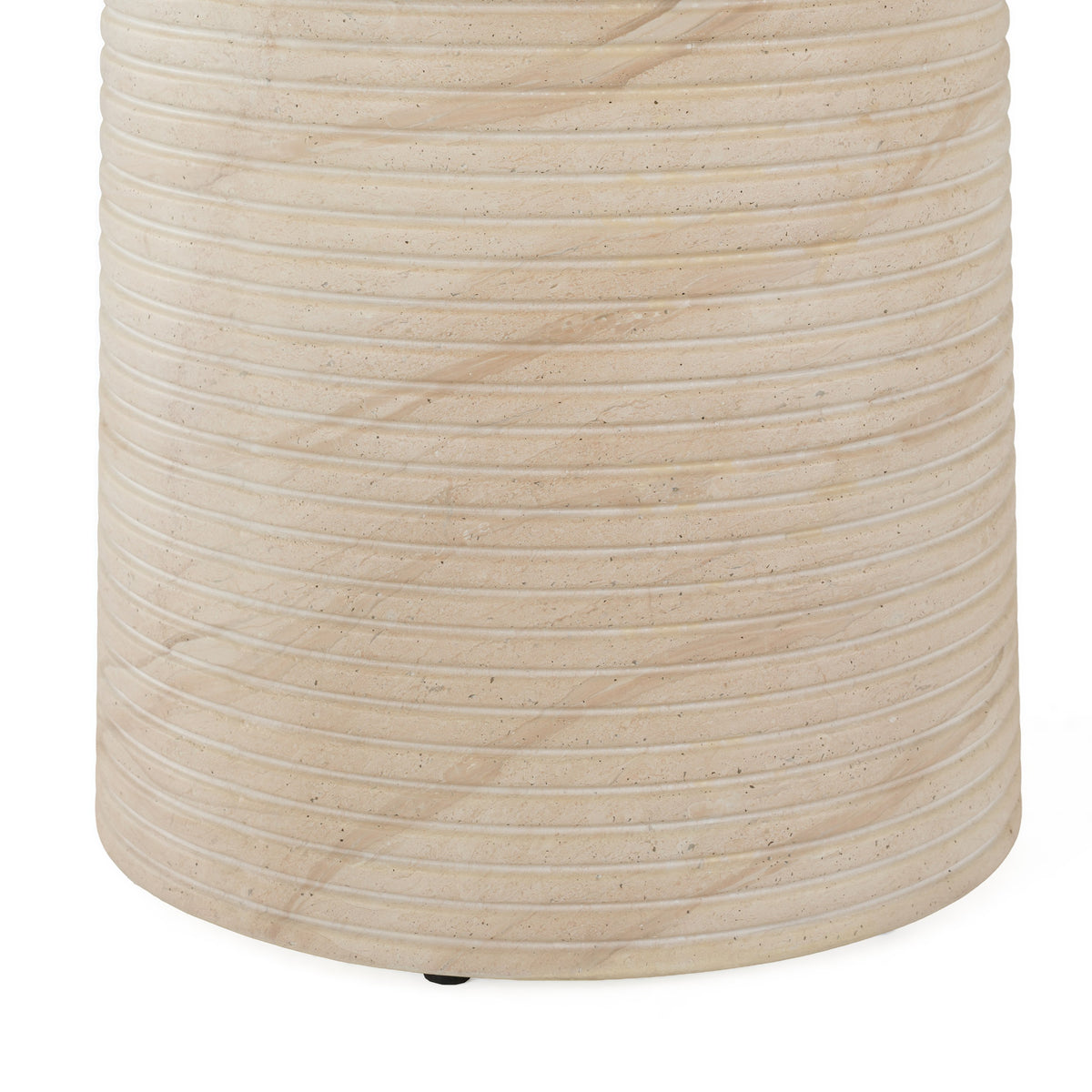 Sinai Modern Faux Travertine Concrete Round Dining Table