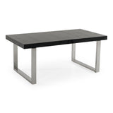 Skyline Modern Black Crocodile Lacquer Extendable Dining Table