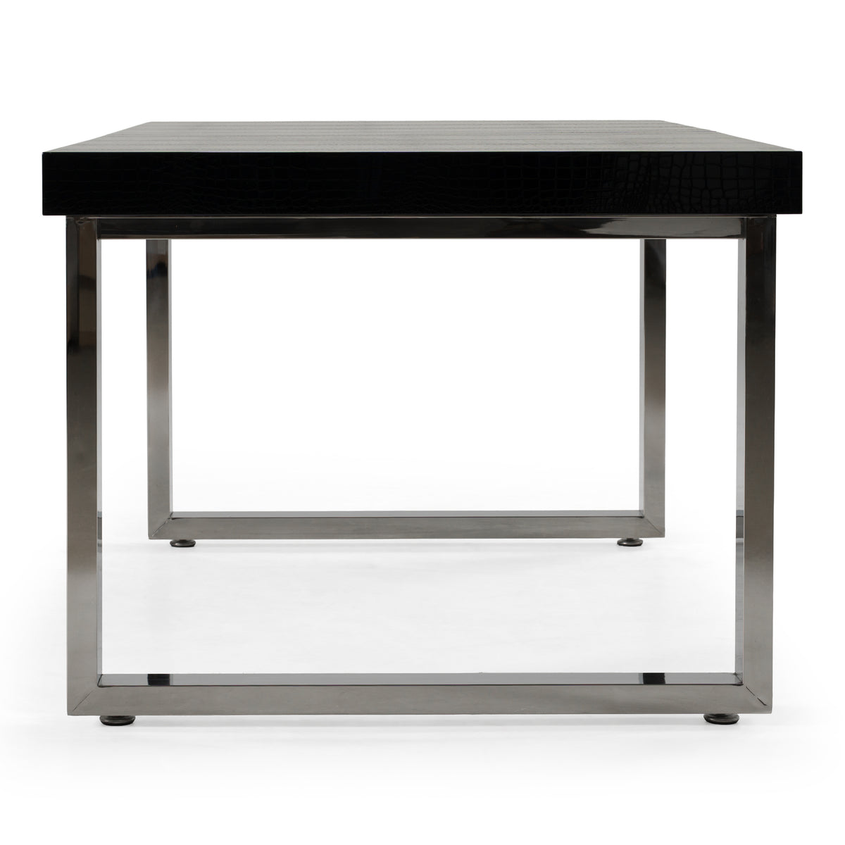 Skyline Modern Black Crocodile Lacquer Extendable Dining Table