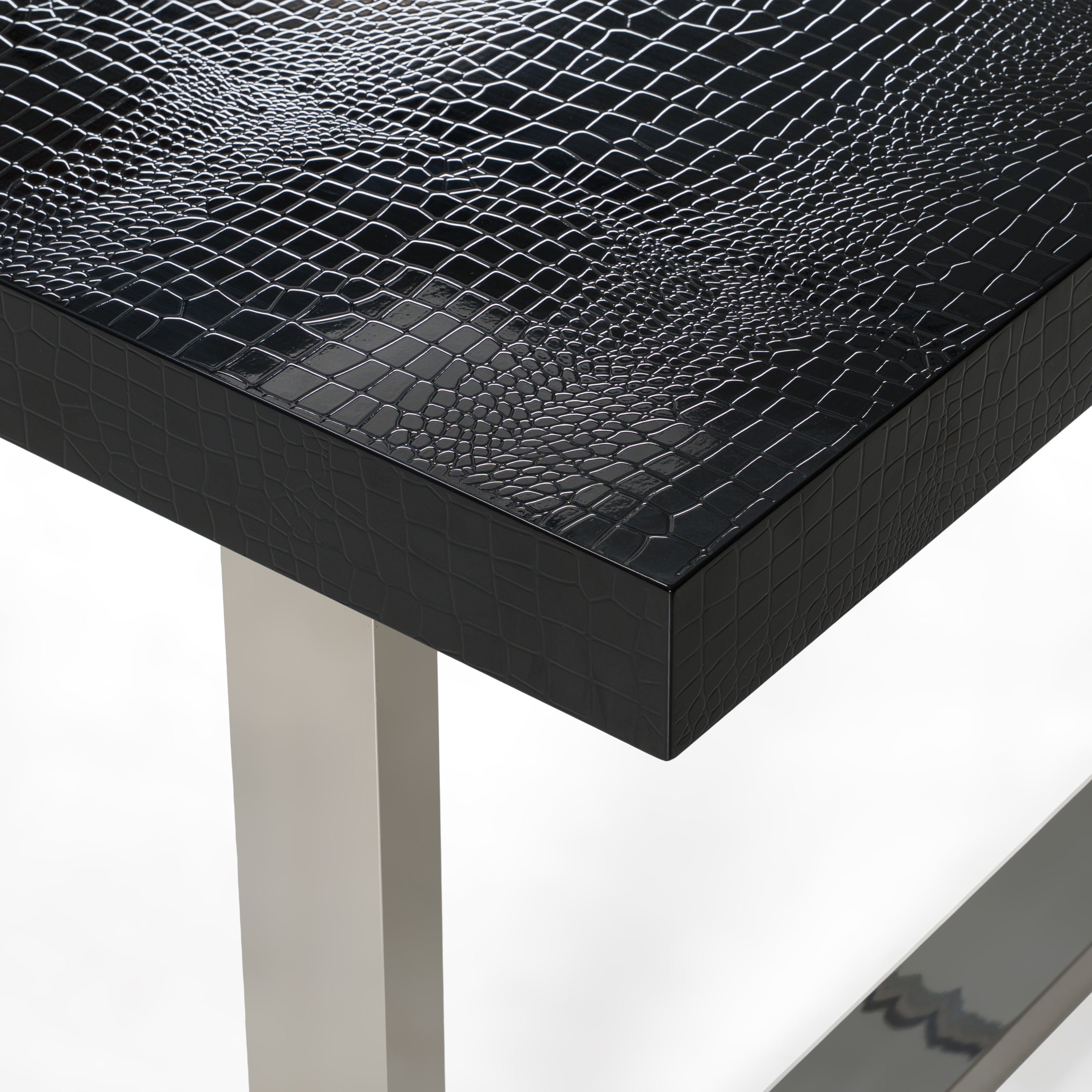 Skyline Crocodile Lacquer Extendable Dining Table additional view