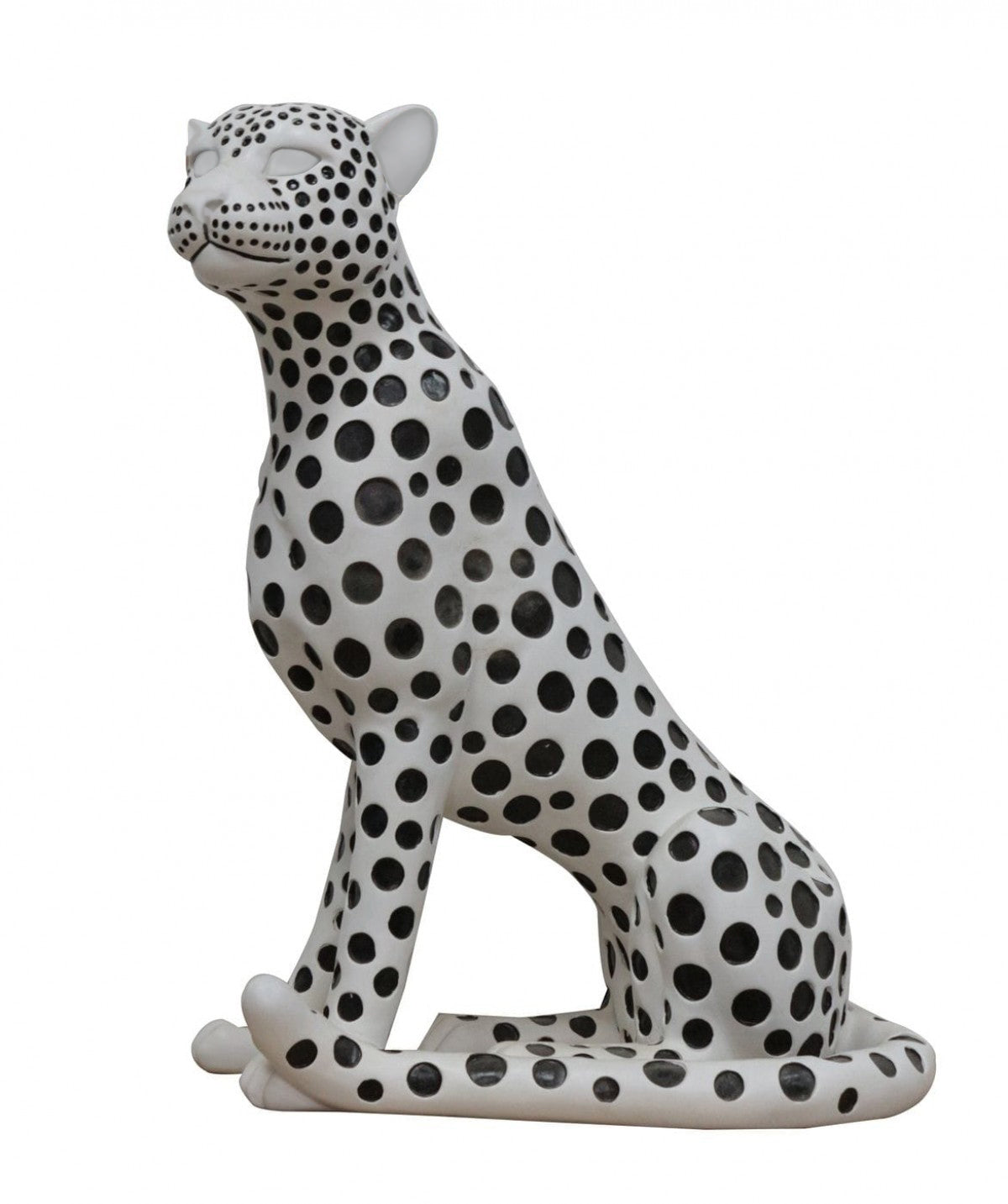 Snow Leopard White & Black Sculpture