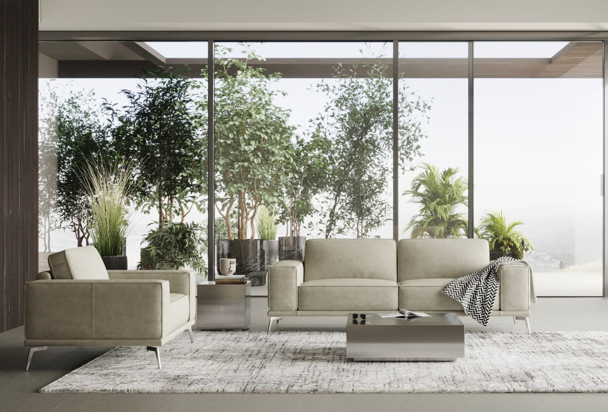 Soho Italian Grey Maya Cloud Leather Sofa