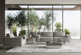 Soho Contemporary Italian Light Grey Leather Sofa