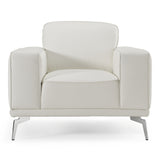 Soho Contemporary Italian White Leather Armchair