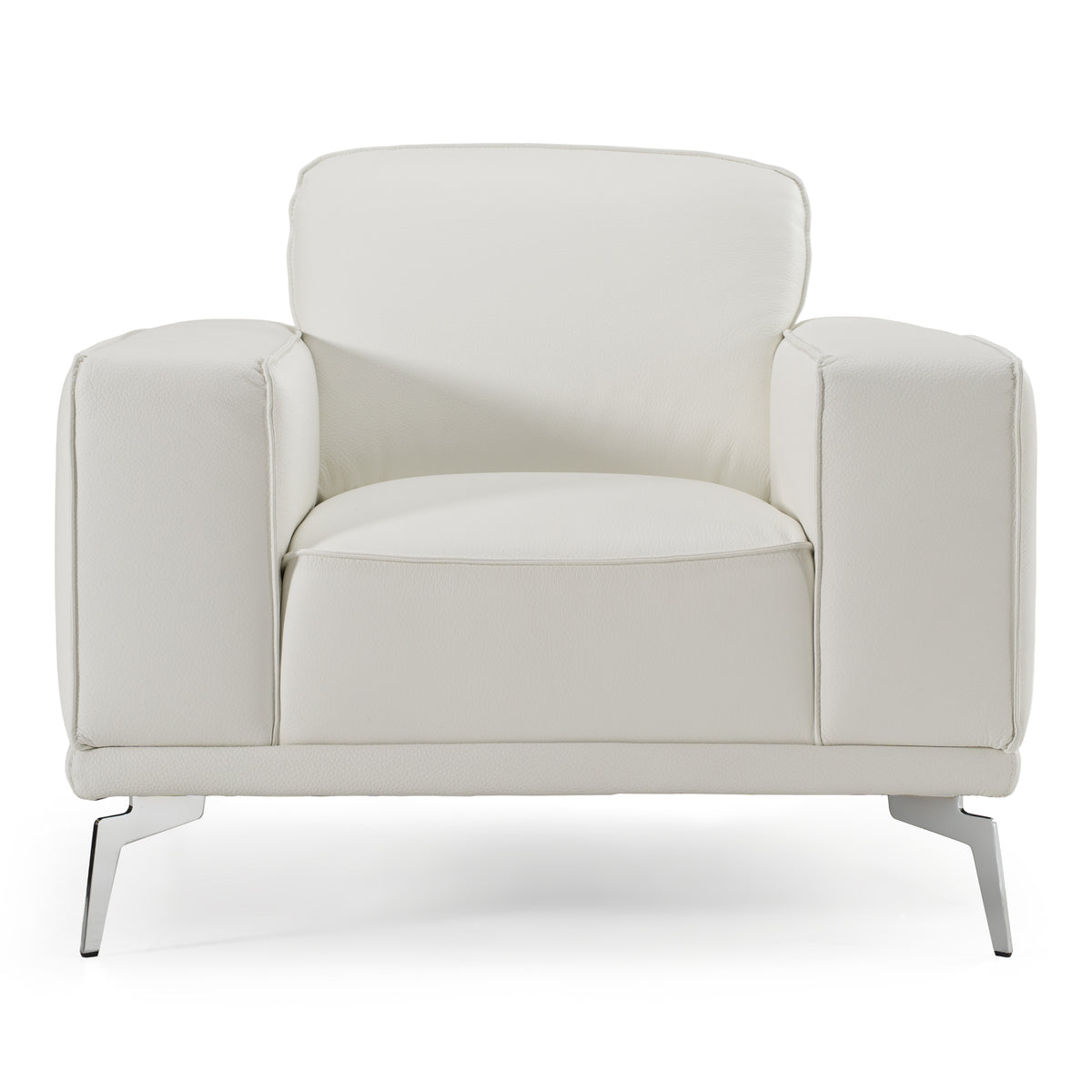 Soho Contemporary Italian White Leather Armchair