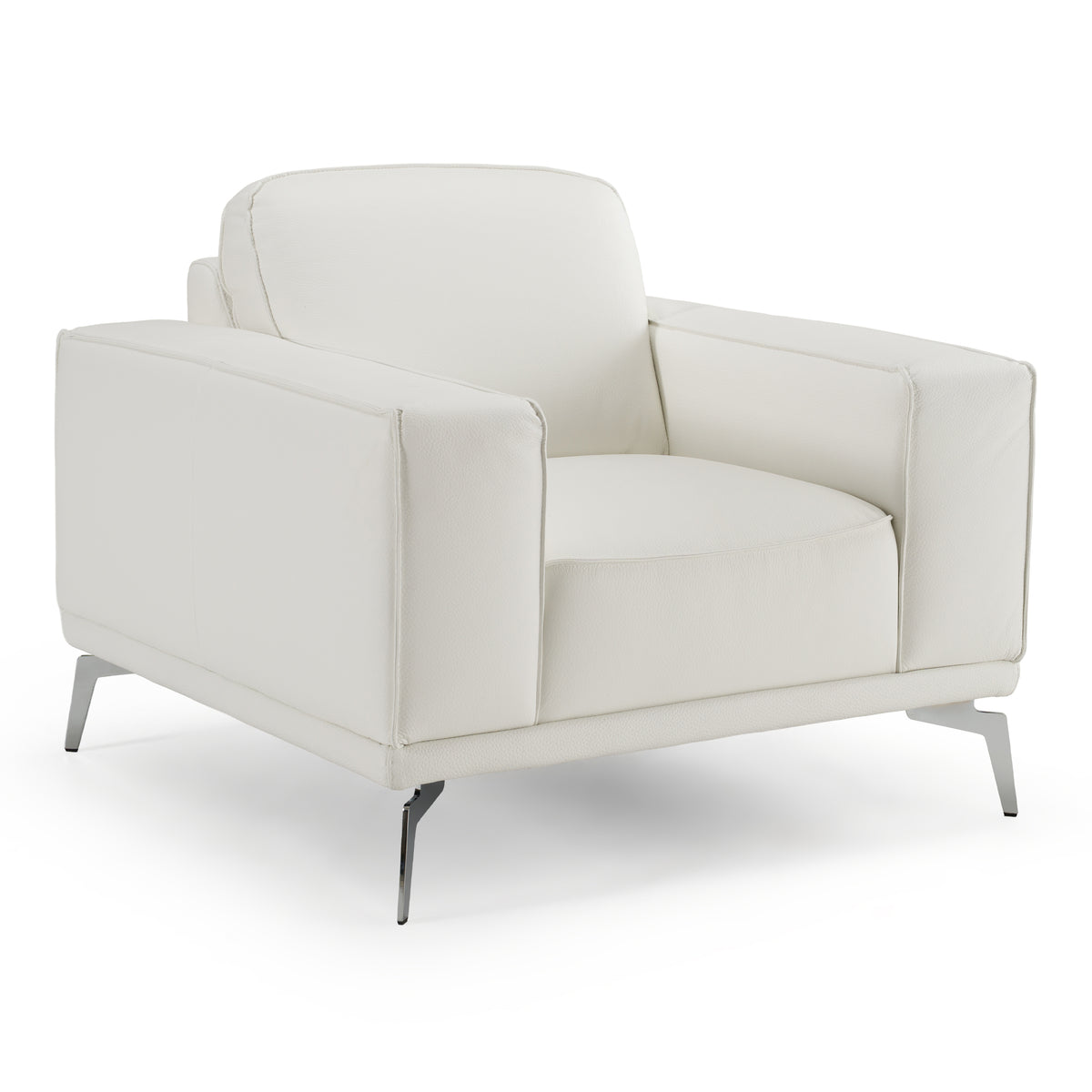 Soho Contemporary Italian White Leather Armchair