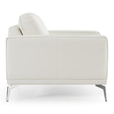 Soho Contemporary Italian White Leather Armchair