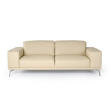 Soho Italian Off White Leather Sofa