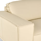 Soho Italian Off White Leather Sofa