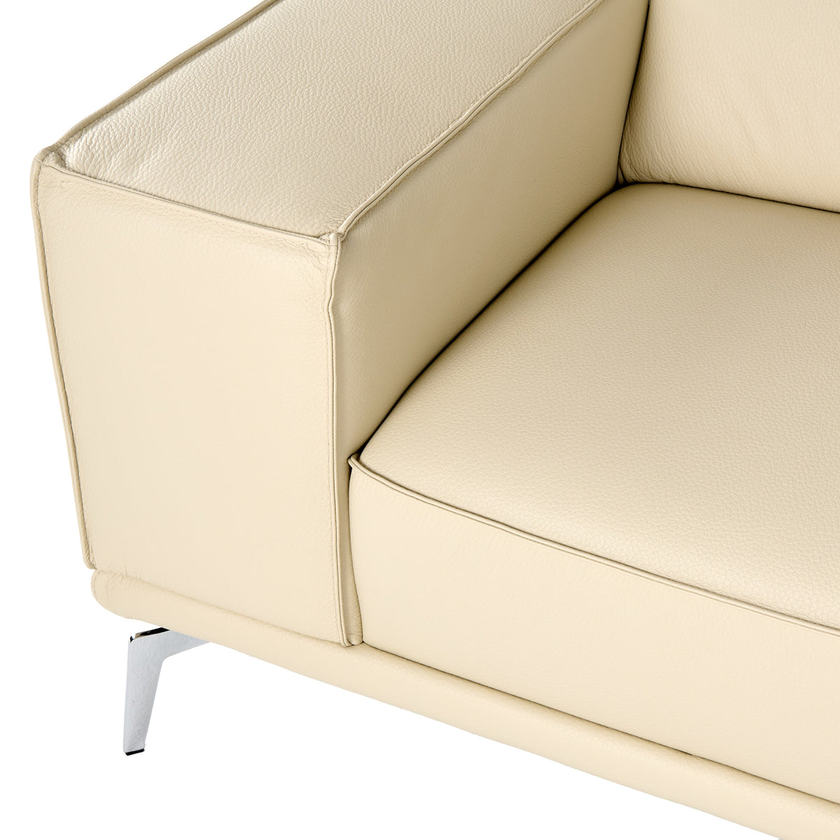 Soho Italian Off White Leather Sofa