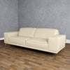Soho Italian Off White Leather Sofa
