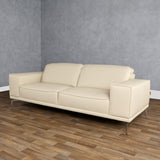 Soho Italian Off White Leather Sofa