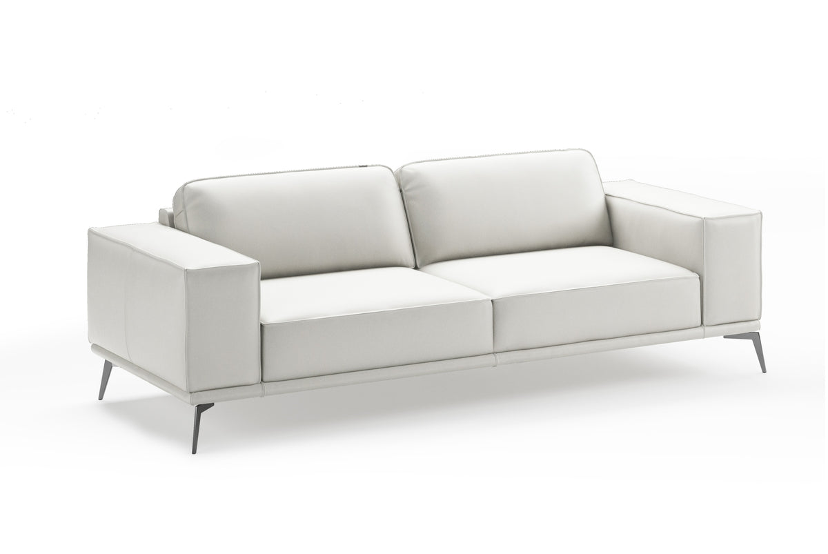 Soho Contemporary Italian White Leather Sofa