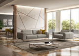Soho Contemporary Italian Light Grey Leather Sofa