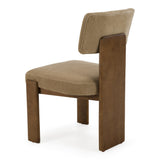 Solis Modern Tan Fabric + Walnut Dining Chair (Set of 2)