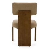 Solis Modern Tan Fabric + Walnut Dining Chair (Set of 2)