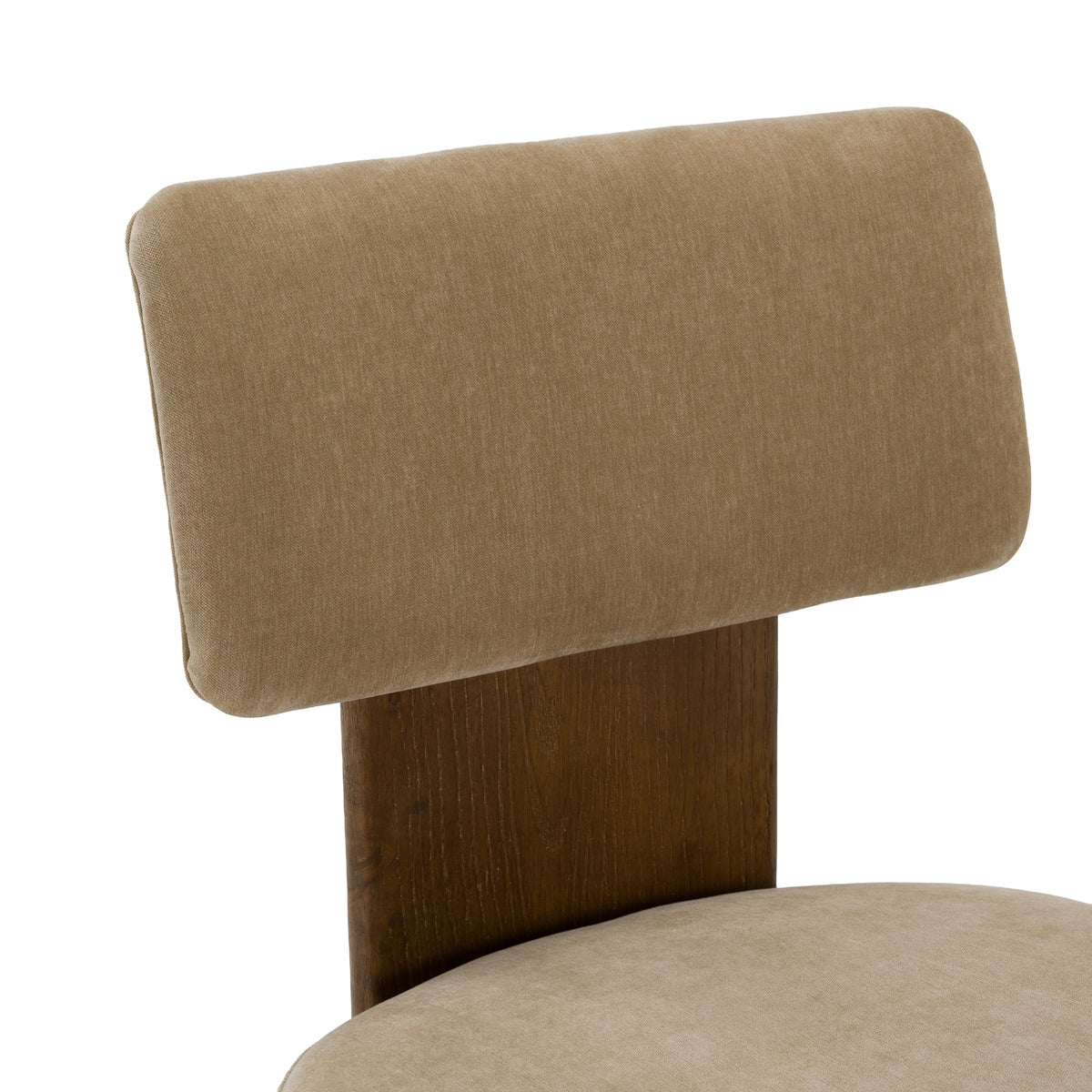 Solis Modern Tan Fabric + Walnut Dining Chair (Set of 2)