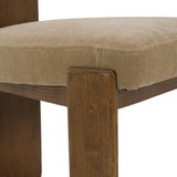 Solis Modern Tan Fabric + Walnut Dining Chair (Set of 2)