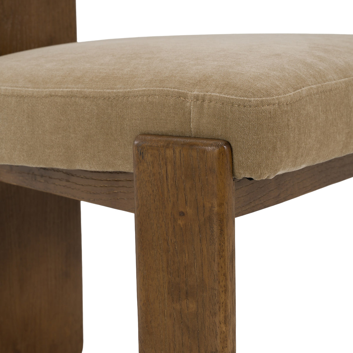 Solis Modern Tan Fabric + Walnut Dining Chair (Set of 2)