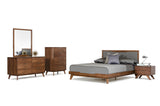 Eastern King Soria Modern Grey & Walnut Bedroom Set