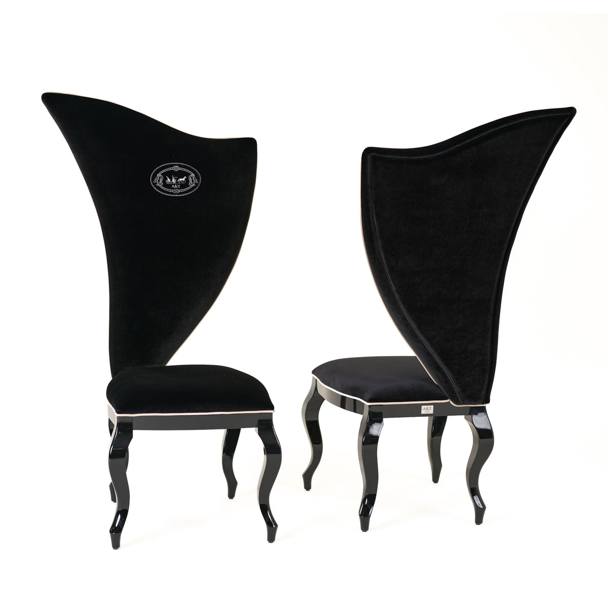 Sovereign Transitional Black Fabric Chair (Set of 2)