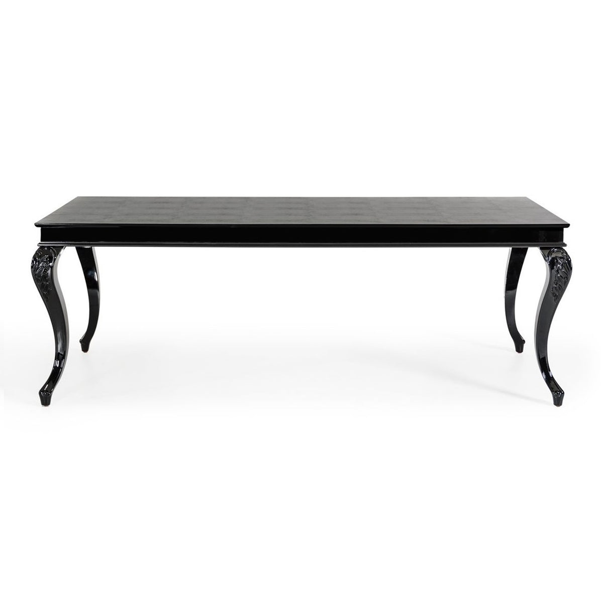 Sovereign Transitional Black Crocodile Dining Table with Black Gloss Legs