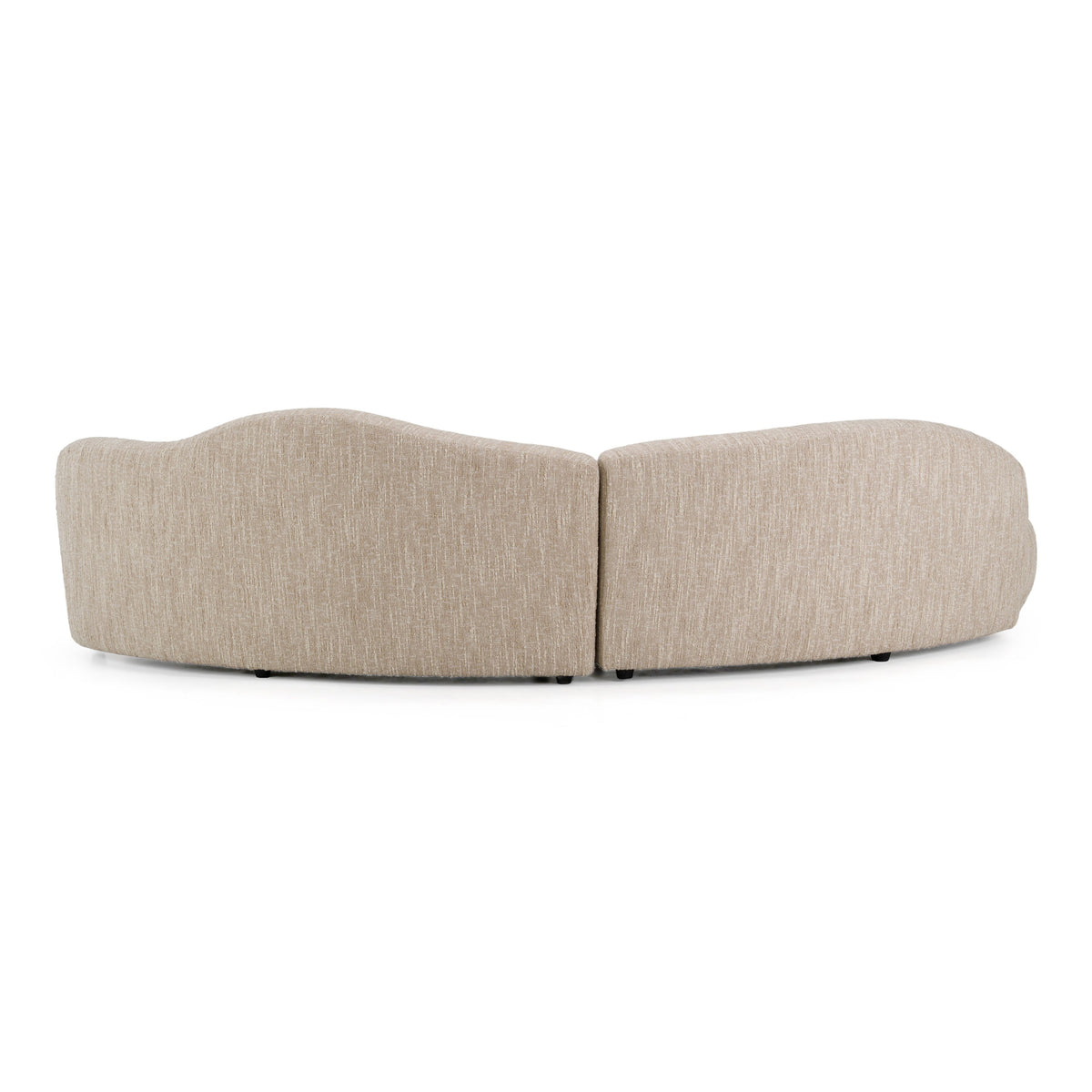Spiro Modern Beige Fabric Curved Sectional Sofa
